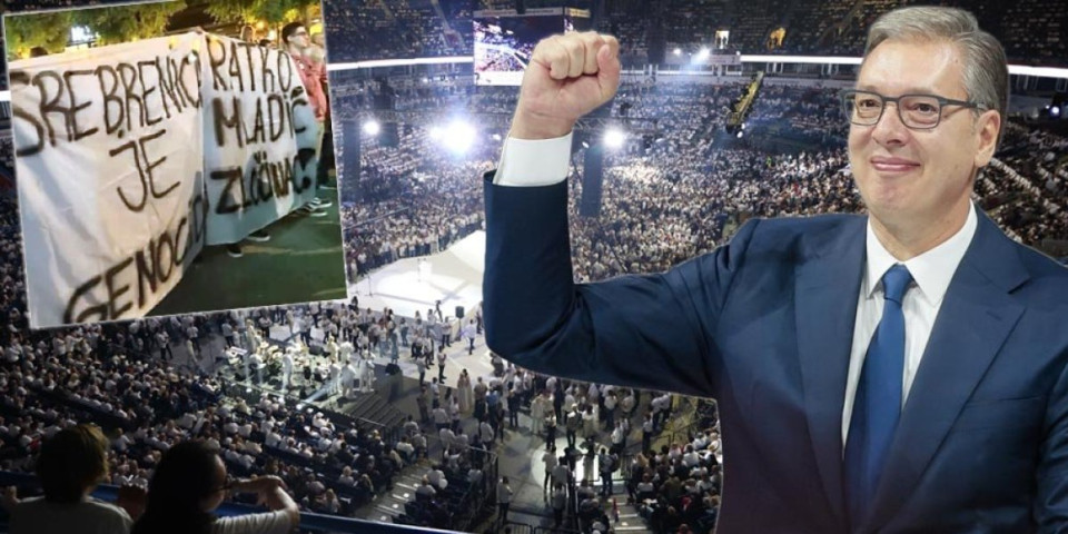 Dve slike Srbije: Vučić u krcatoj Areni grmi za KiM i Srpsku, dok blokaderi u Pazaru Srbe proglašavaju genocidnim! (FOTO/VIDEO)
