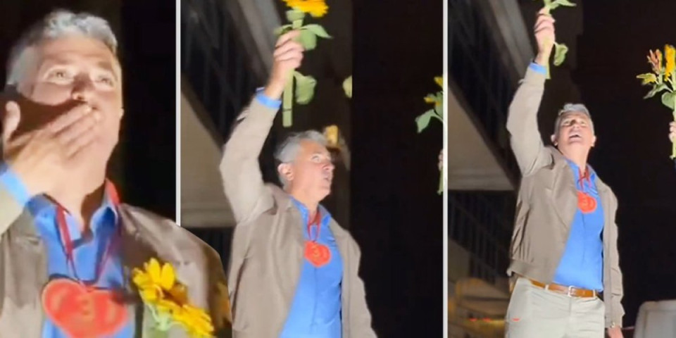Glumatanje nasilnika! Srdanović izvodio bizaran ples u Vranju: Slao poljupce i njihao kukovima sa cvećem u ruci - Ovo morate videti (VIDEO)