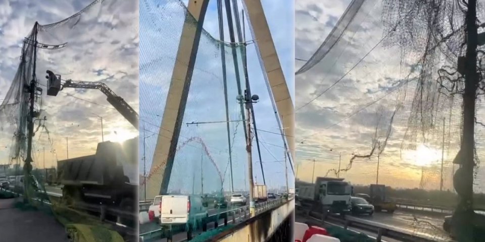 (VIDEO) Ukrajinci obavili Severni most gustom mrežom! Prizor iz Kijeva kao iz distopijskog filma, ako ovo padne sve je gotovo