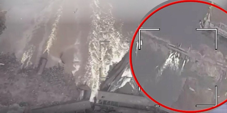 (VIDEO) Stravičan snimak iz Ukrajine! Putin naredio rušenje mostova: Pada sve preko reke Oskol, scene razaranja obilaze svet