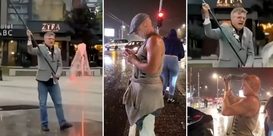 Narode, pogledaj ovo: Željko Hubač se trezni u fontani, a istoričar Cvetković pijan se tetura po kiši - Sramota! (VIDEO)
