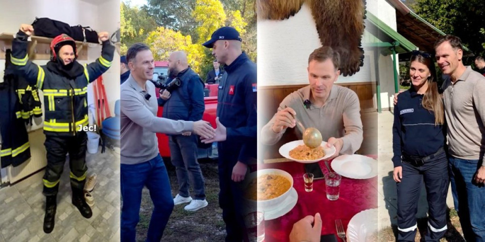 Siniša Mali obišao 200 vatrogasaca u Kleku: Pokazao koliko je težak njihov posao, pa pokušao da obuče uniformu za minut