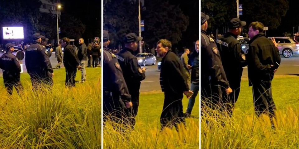 Haos na Novom Beogradu! Blokader u alkoholisanom stanju napao pristalice Aleksandra Vučića - policija odmah reagovala (VIDEO)