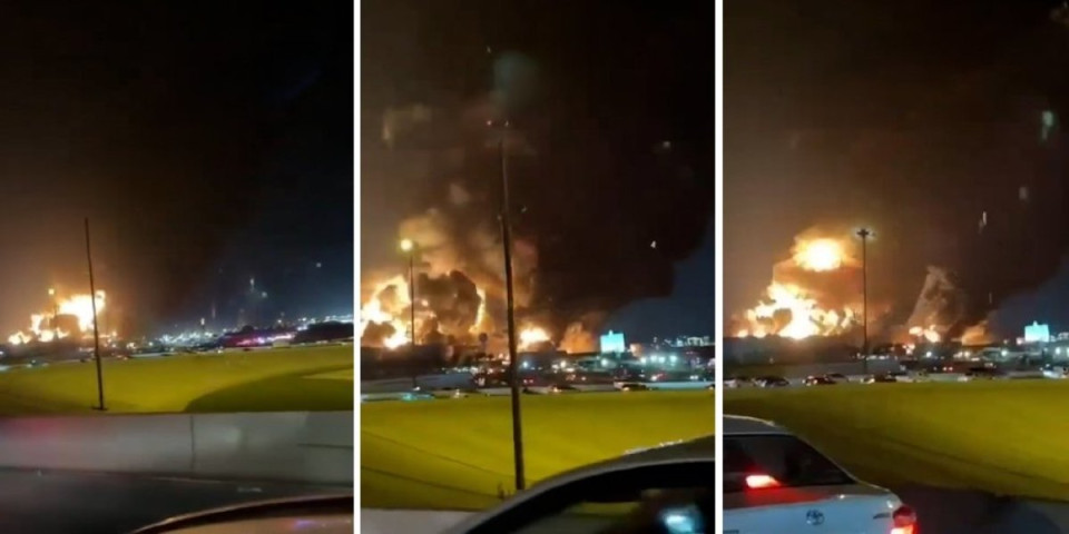 (VIDEO) Balistička raketa zatresla zgradu naftnog giganta! Huti razorili sedište kompanije, snimak jezivog požara obilazi svet