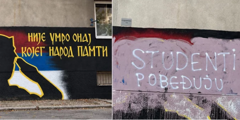Skandal u Nišu! Prekrečen mural Ratka Mladića, osvanulo ''Studenti pobeđuju'' (FOTO/VIDEO)