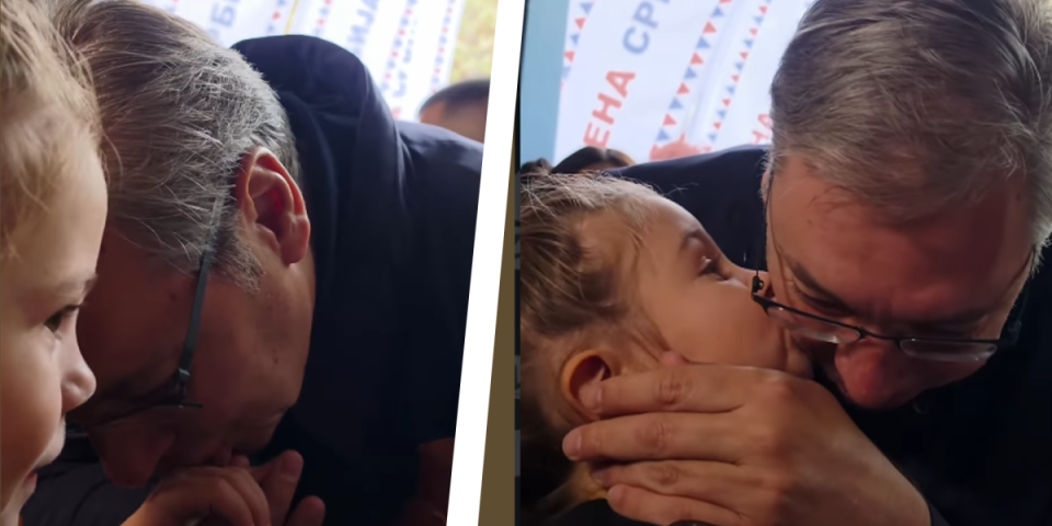 Emotivna scena u Kovilovu! Vučić: Danas sam dobio najslađi poljubac od jedne princeze (VIDEO)
