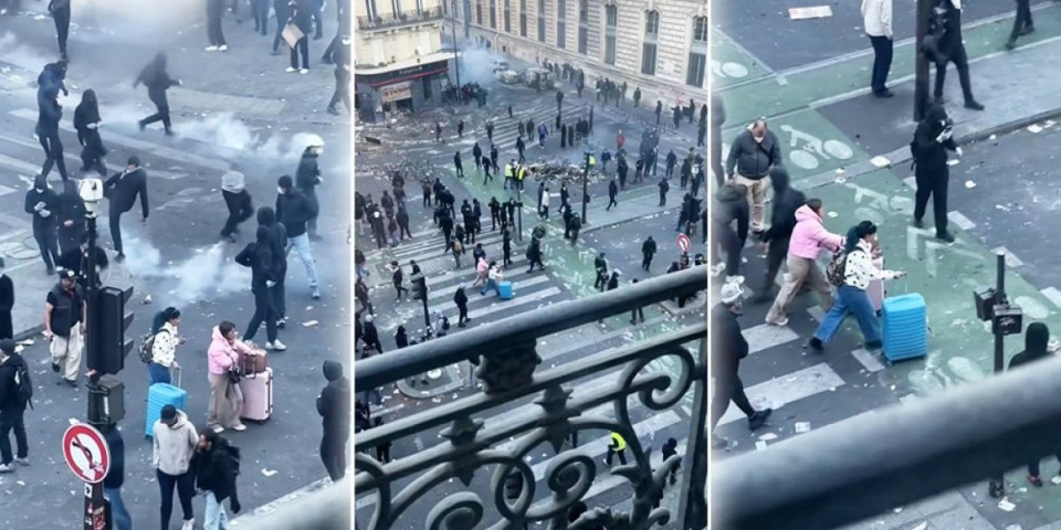 (VIDEO) Turistkinje došle u Parizu, a oko njih rat na ulicama: Pogledajte neverovatan snimak