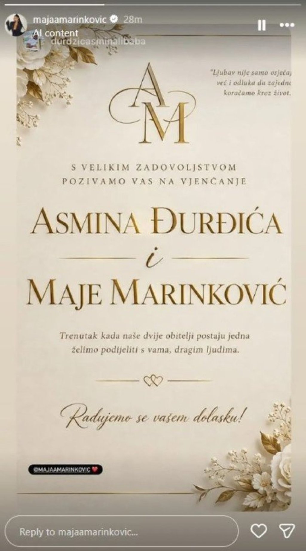 Sprema se svadba! Osvanula pozivnica za Majino i Asminovo venčanje - Jedan detalj buni narod