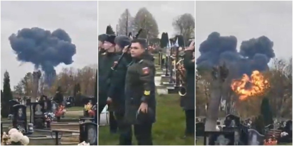 Užas! "Suhoj" se srušio na groblje u trenutku sahrane: Pojavio se horor snimak  iz Kalinjingradske oblasti (VIDEO)